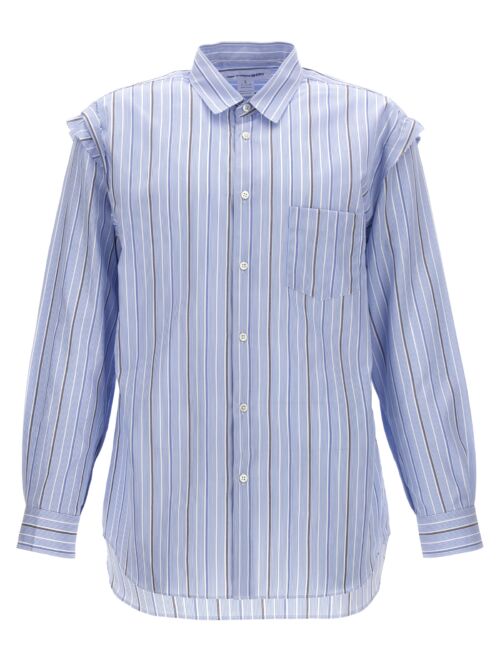 Unfinished striped shirt COMME DES GARCONS SHIRT Light Blue