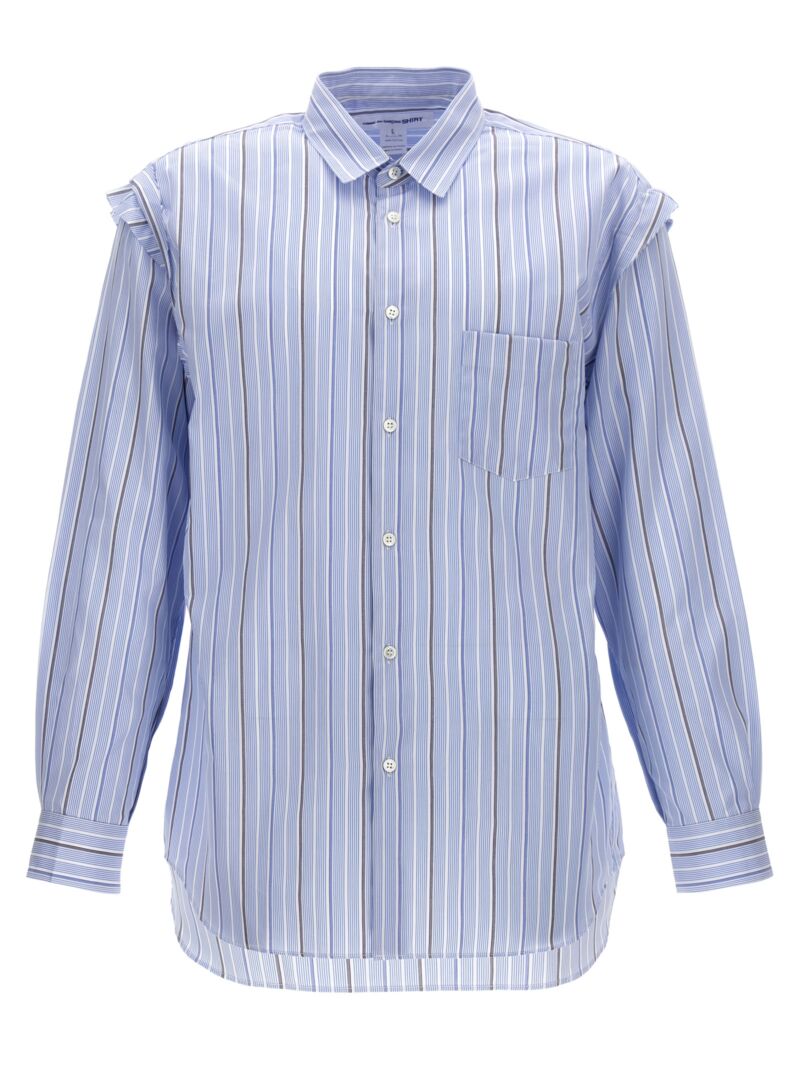 Unfinished striped shirt COMME DES GARCONS SHIRT Light Blue