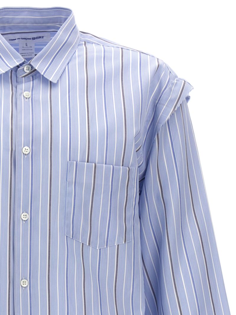 Unfinished striped shirt Man COMME DES GARCONS SHIRT Light Blue