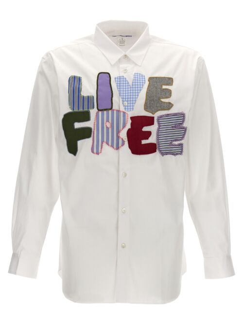 'Live Free' shirt COMME DES GARCONS SHIRT White