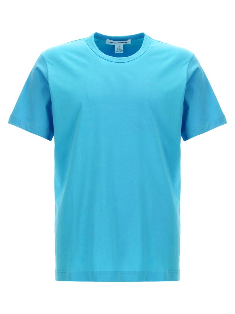 Logo print cotton t-shirt COMME DES GARCONS SHIRT Light Blue