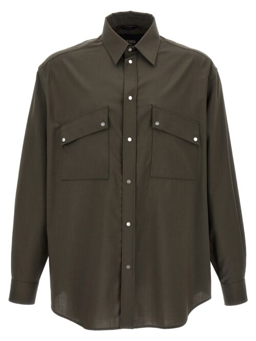 Wool shirt FENDI Green