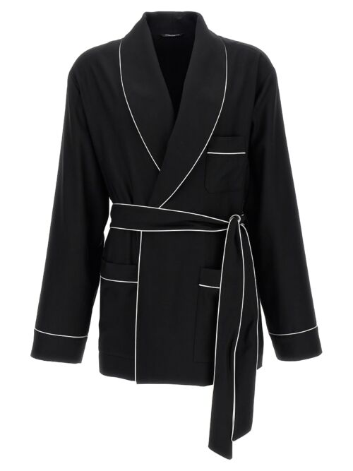 Contrast piping dressing gown shirt DOLCE & GABBANA Black