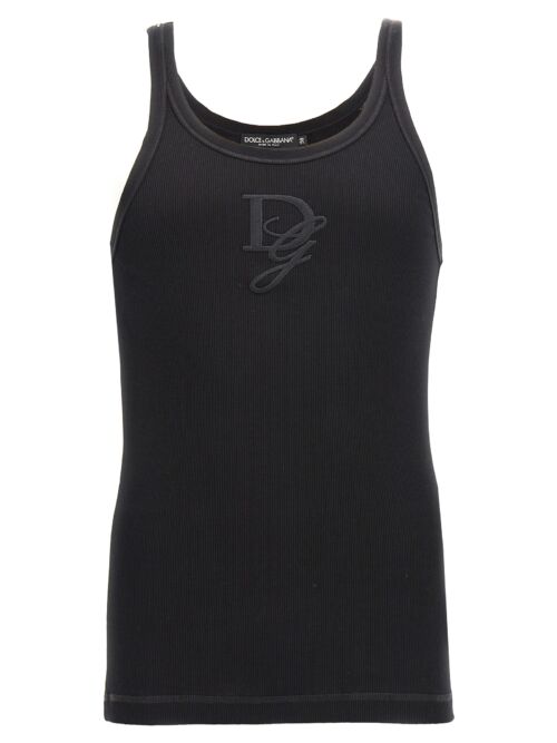 Logo embroidery tank top DOLCE & GABBANA Black