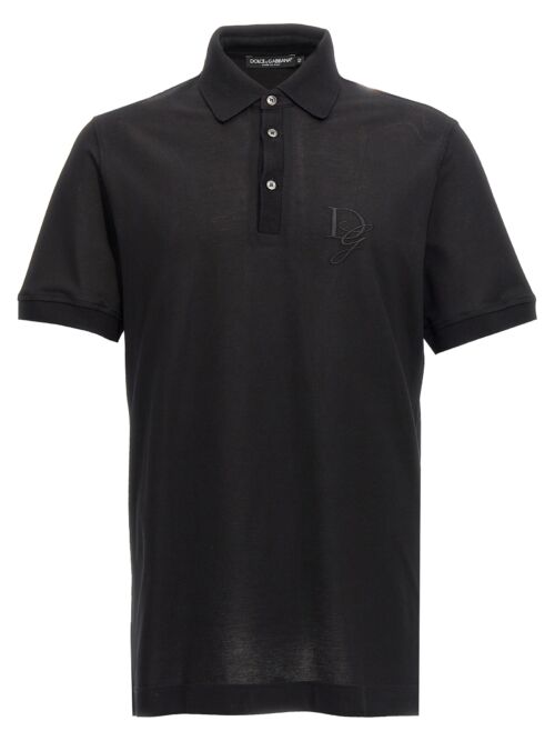 Logo embroidery polo shirt DOLCE & GABBANA Black