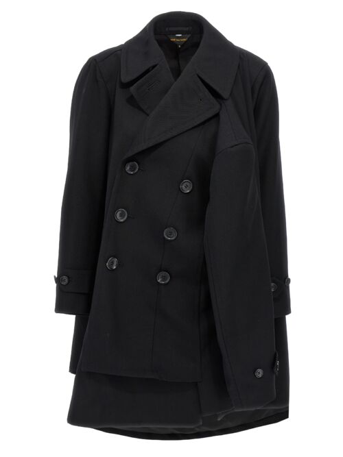 Double-breasted coat 4 sleeves COMME DES GARÇONS Black