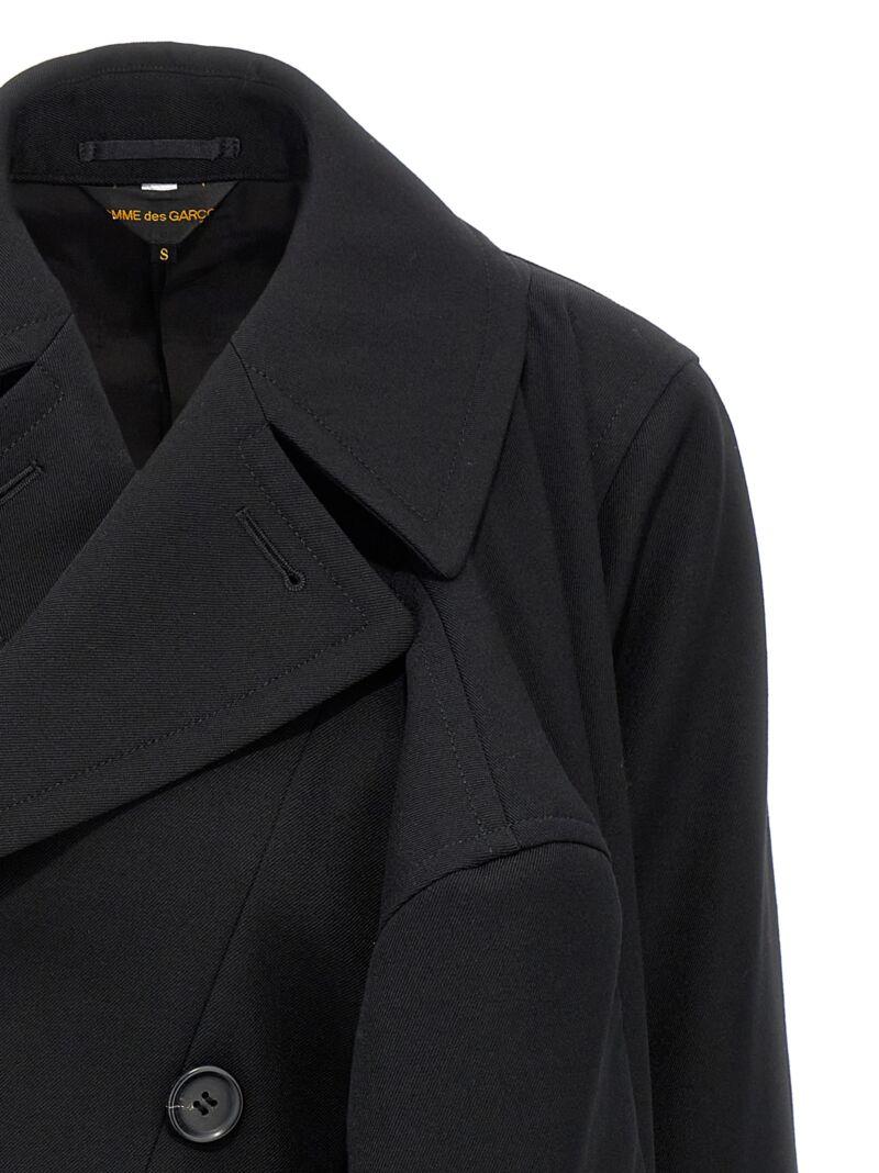 Double-breasted coat 4 sleeves Woman COMME DES GARÇONS Black