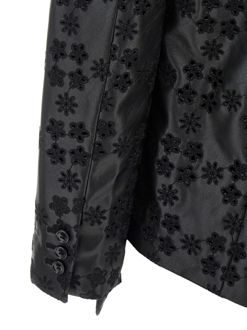 Embroidery single-breasted blazer 100% polyurethane COMME DES GARÇONS Black