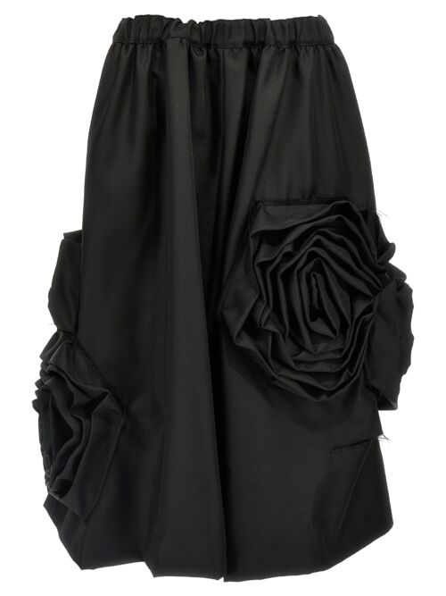 Floral decoration skirt COMME DES GARÇONS Black