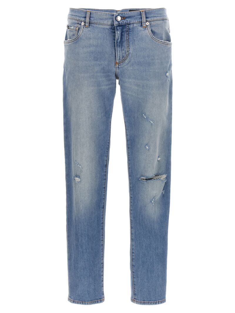 Worn detail jeans DOLCE & GABBANA Light Blue