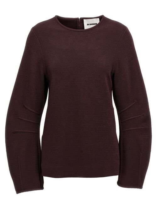 'Shiny Double Face Textured' sweater JIL SANDER Bordeaux