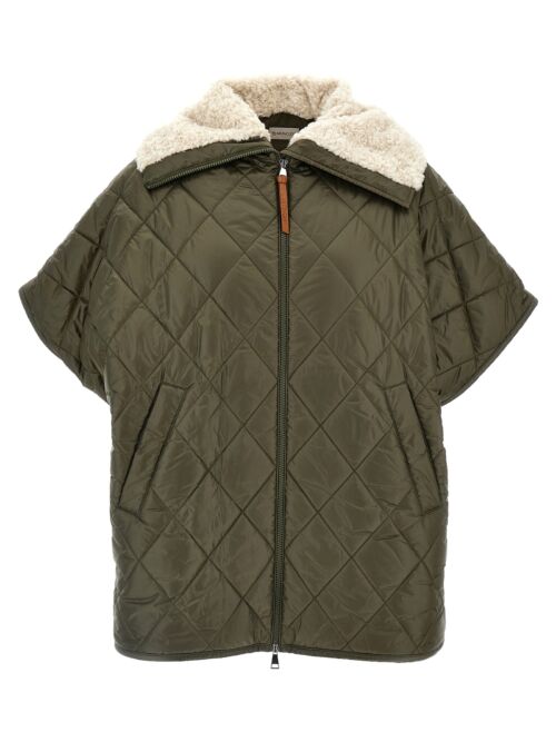 Teddy neck cape MONCLER Green