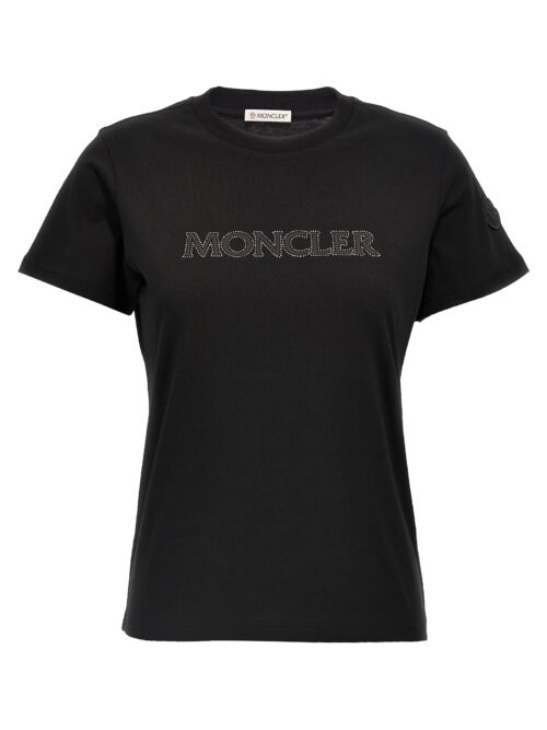 Rhinestone logo T-shirt MONCLER Black