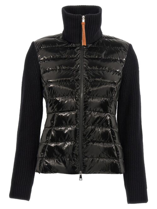 Two-material cardigan MONCLER Black