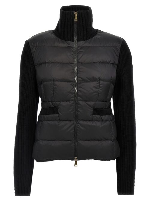 Two-material cardigan MONCLER Black