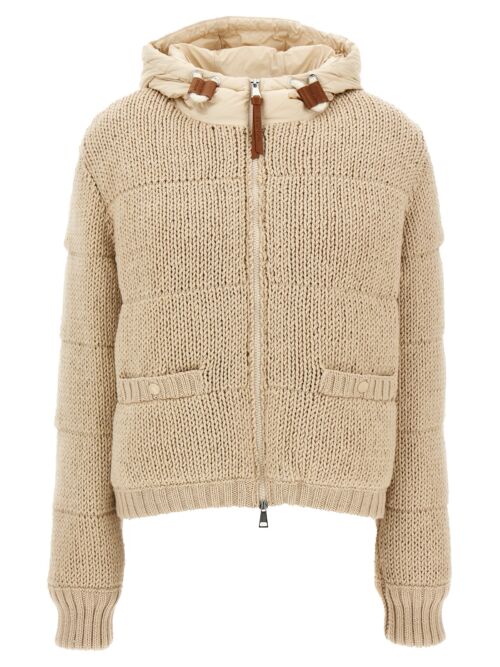 Padded cardigan MONCLER Beige