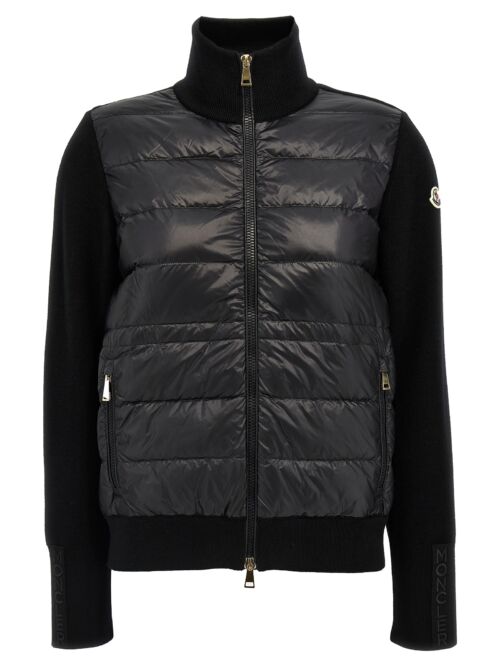 Two-material cardigan MONCLER Black