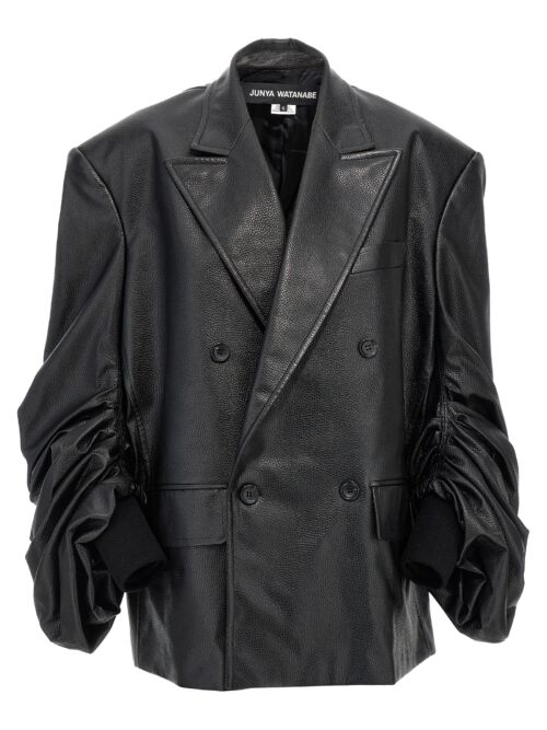 Double-breasted blazer with curled sleeves JUNYA WATANABE Black