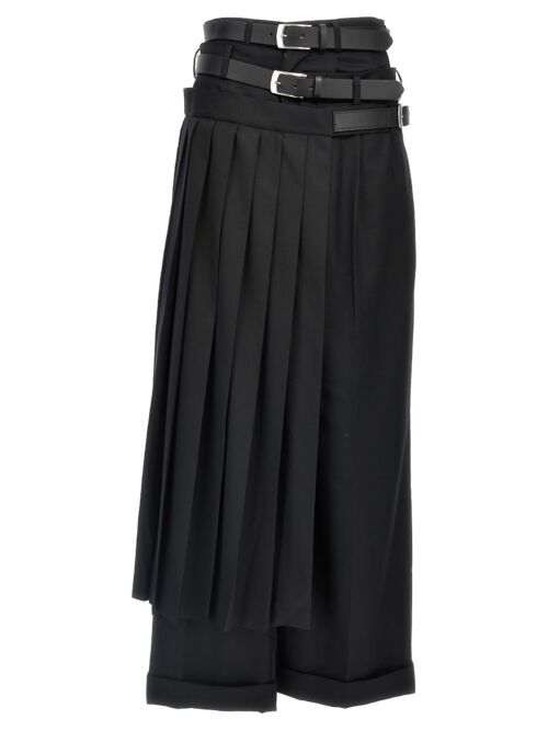 Belt pleated insert pants JUNYA WATANABE Black