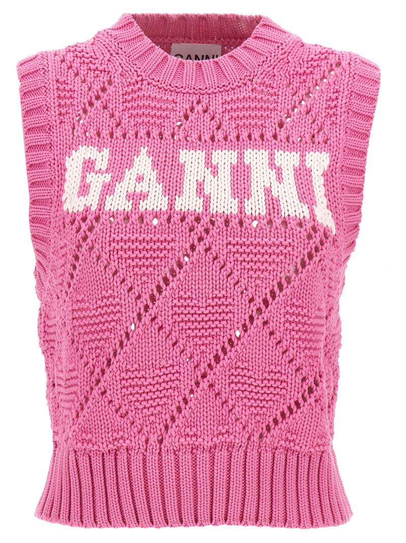 Logo vest GANNI Fuchsia