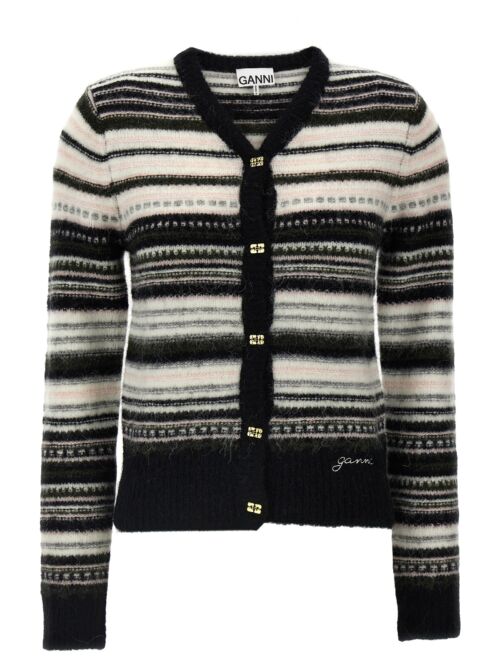 Striped cardigan GANNI Multicolor