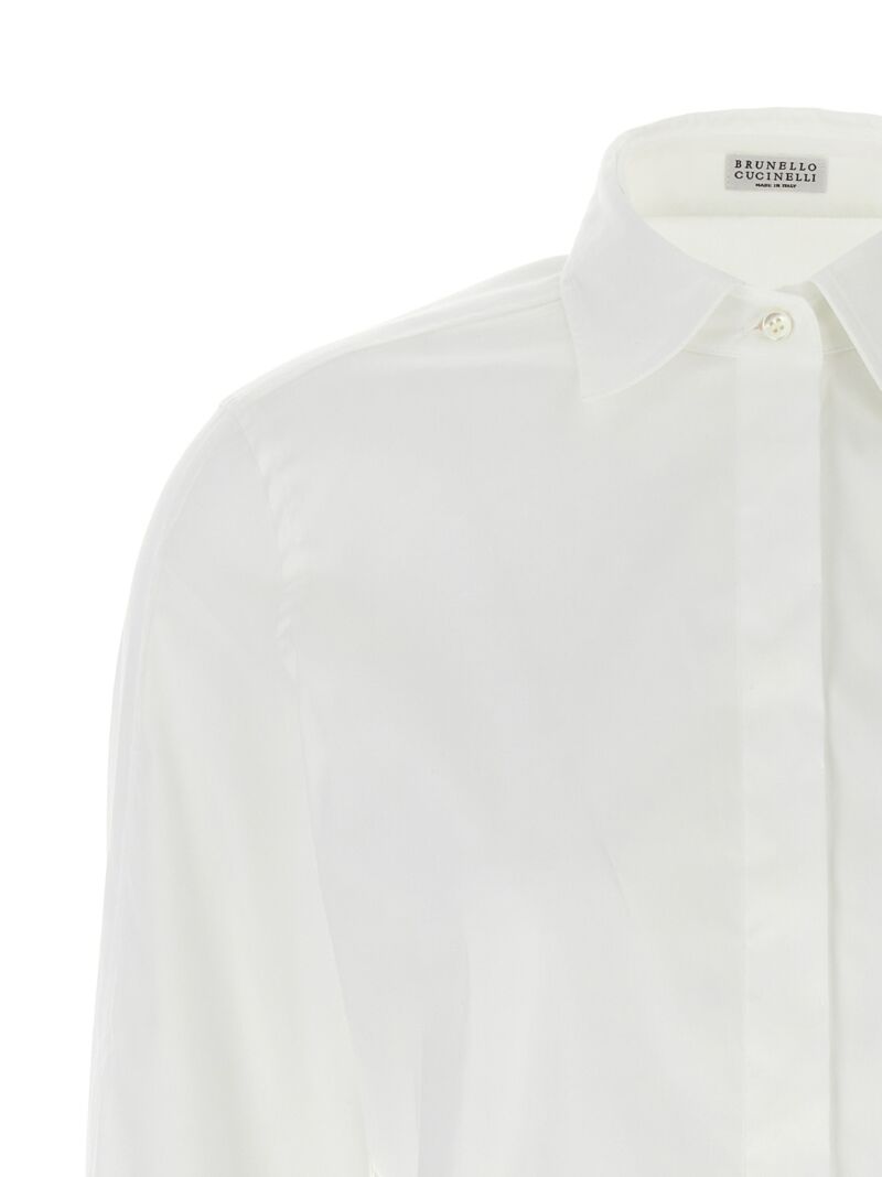 'Monile' poplin shirt Woman BRUNELLO CUCINELLI White