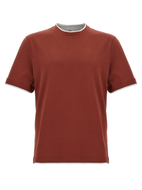 Layered T-shirt BRUNELLO CUCINELLI Red