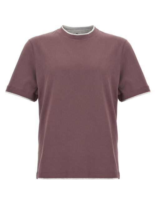 Layered T-shirt BRUNELLO CUCINELLI Purple