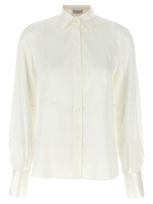 'Monile' silk shirt BRUNELLO CUCINELLI White