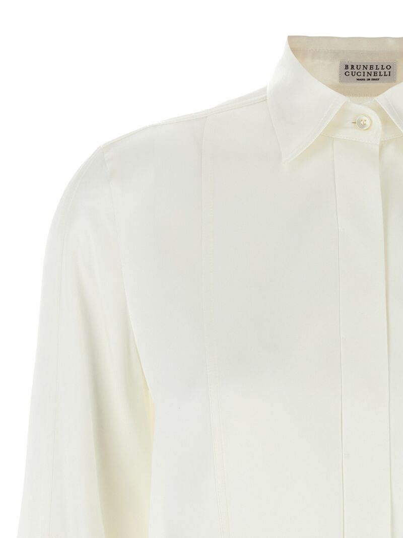 'Monile' silk shirt Woman BRUNELLO CUCINELLI White