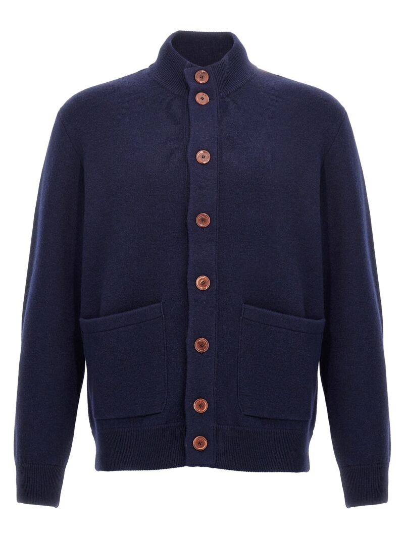 Wool blend cardigan BRUNELLO CUCINELLI Blue