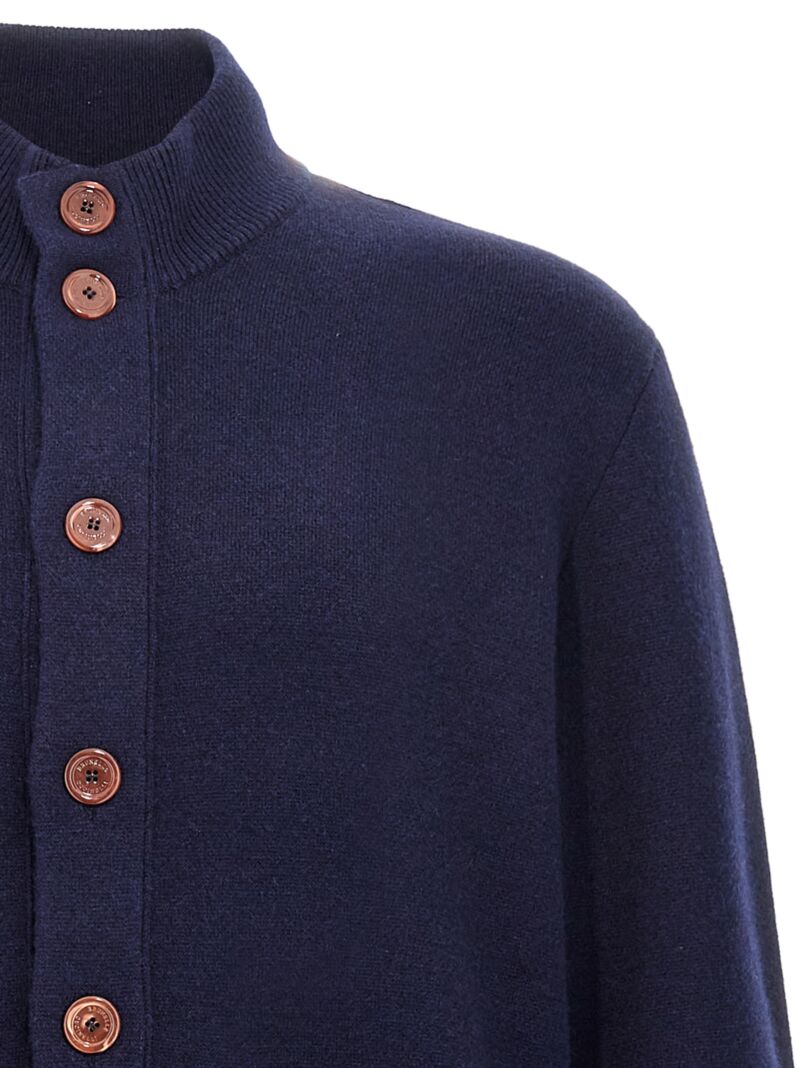 Wool blend cardigan Man BRUNELLO CUCINELLI Blue