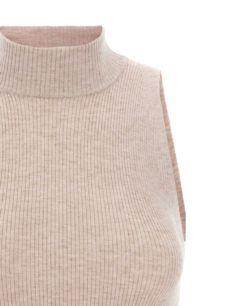 Glitter ribbed vest Woman BRUNELLO CUCINELLI Pink