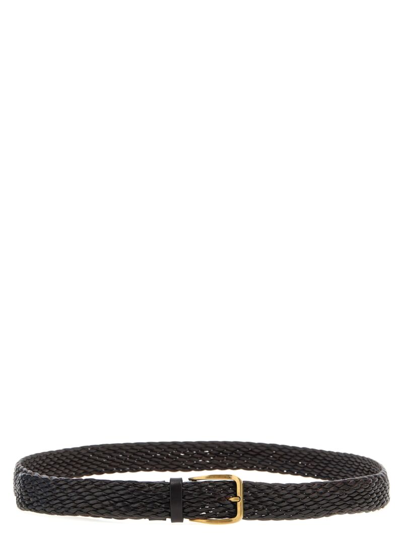 Braided leather belt BRUNELLO CUCINELLI Brown