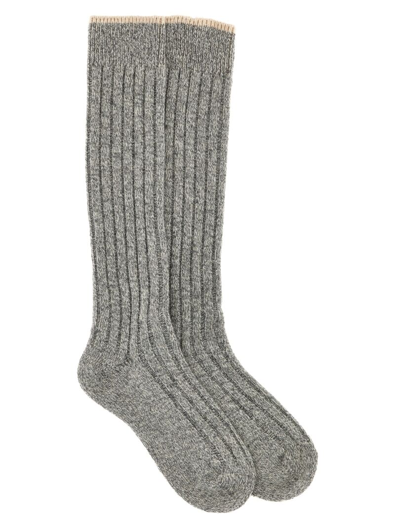 Ribbed socks BRUNELLO CUCINELLI Gray