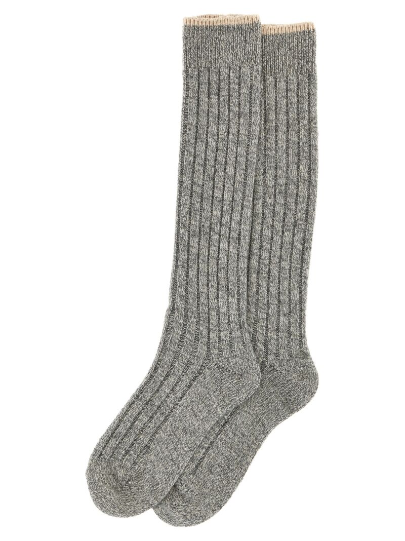 Ribbed socks MCS93591CEC40 BRUNELLO CUCINELLI Gray