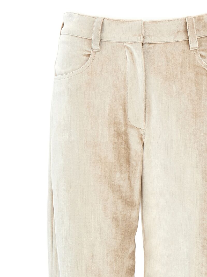 Velvet pants Woman BRUNELLO CUCINELLI Beige