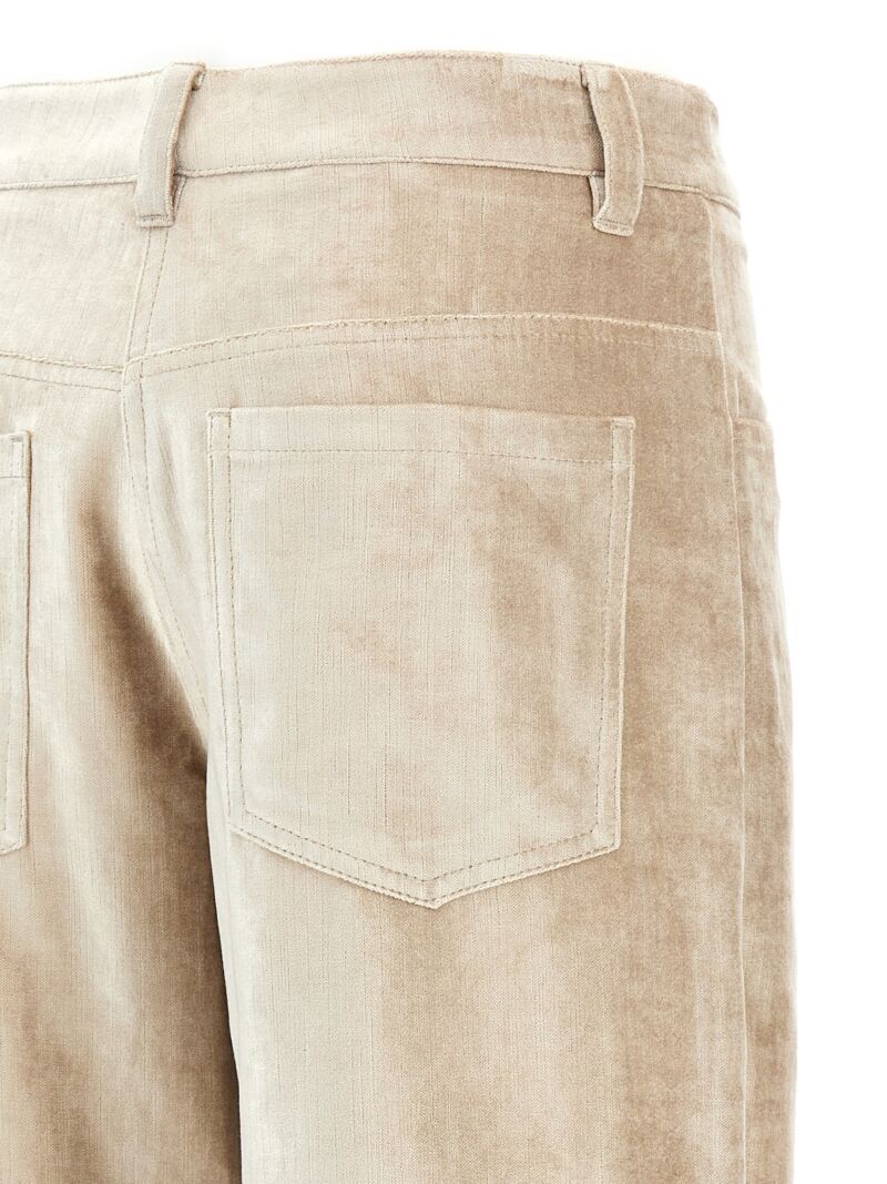 Velvet pants 58% cotton 42% viscose BRUNELLO CUCINELLI Beige