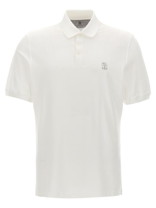 Logo print polo shirt BRUNELLO CUCINELLI White