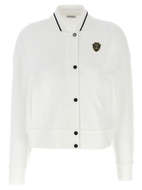 Logo embroidery cardigan BRUNELLO CUCINELLI White