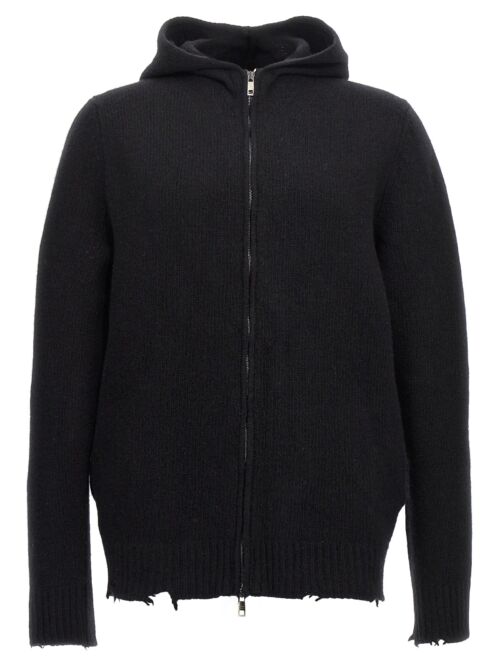 Destroyed hooded cardigan GIORGIO BRATO Black