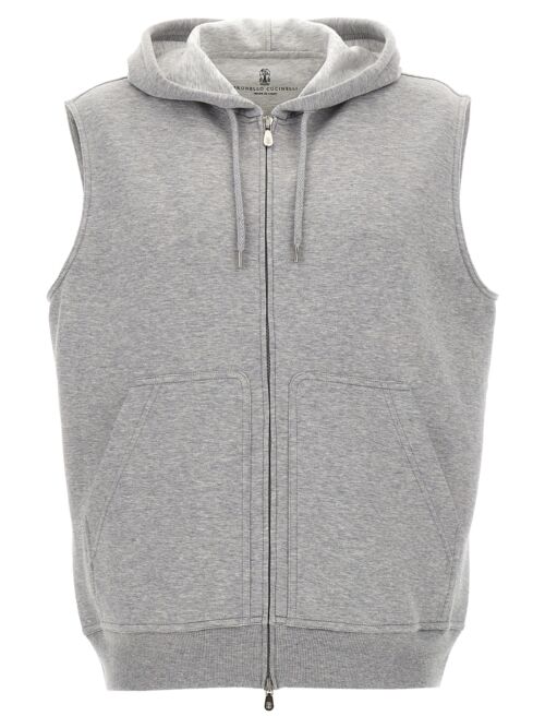 Hooded vest BRUNELLO CUCINELLI Gray