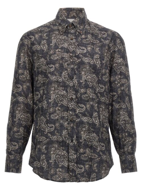 Paisley shirt BRUNELLO CUCINELLI Blue