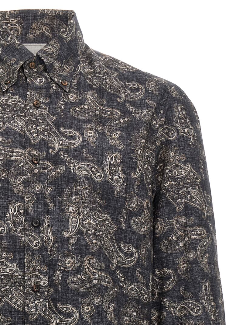 Paisley shirt Man BRUNELLO CUCINELLI Blue