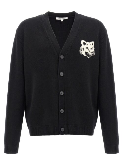 'Fox Head' cardigan MAISON KITSUNE Black