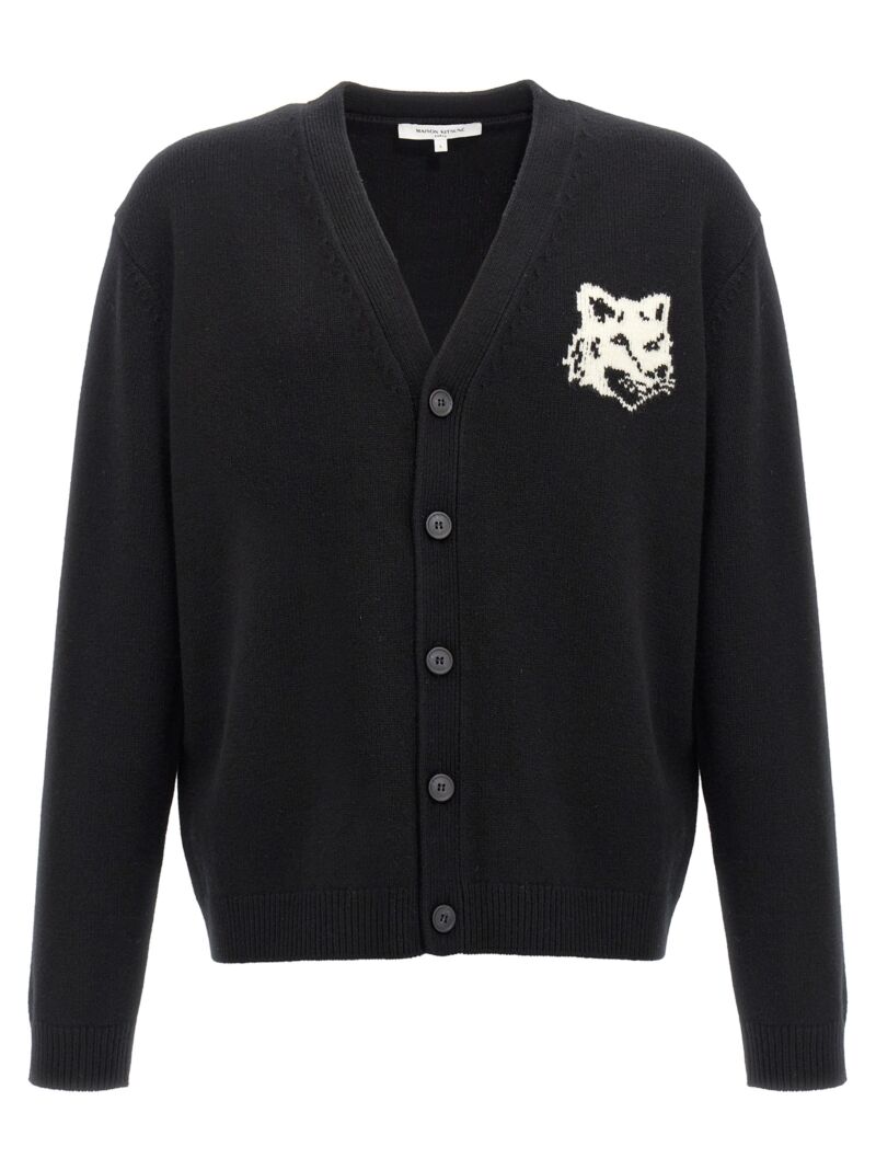 'Fox Head' cardigan MAISON KITSUNE Black