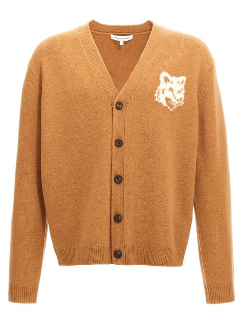 'Fox Head' cardigan MAISON KITSUNE Brown