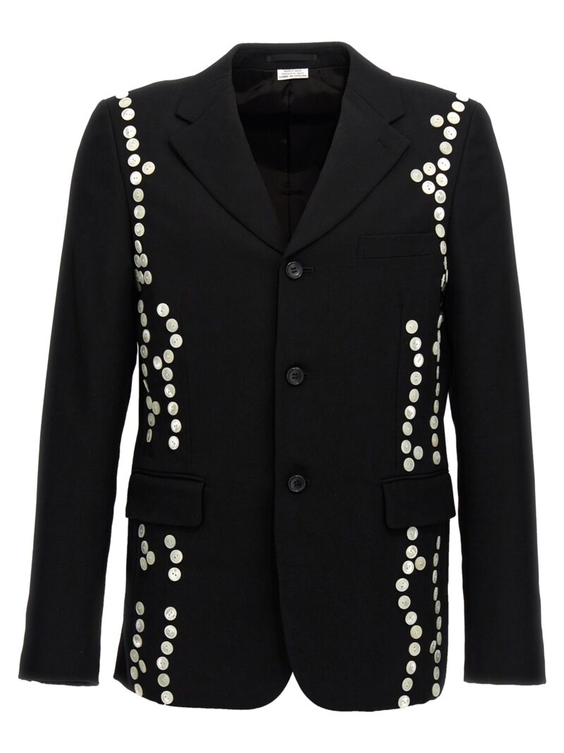 Single-breasted button blazer COMME DES GARÇONS HOMME PLUS White/Black