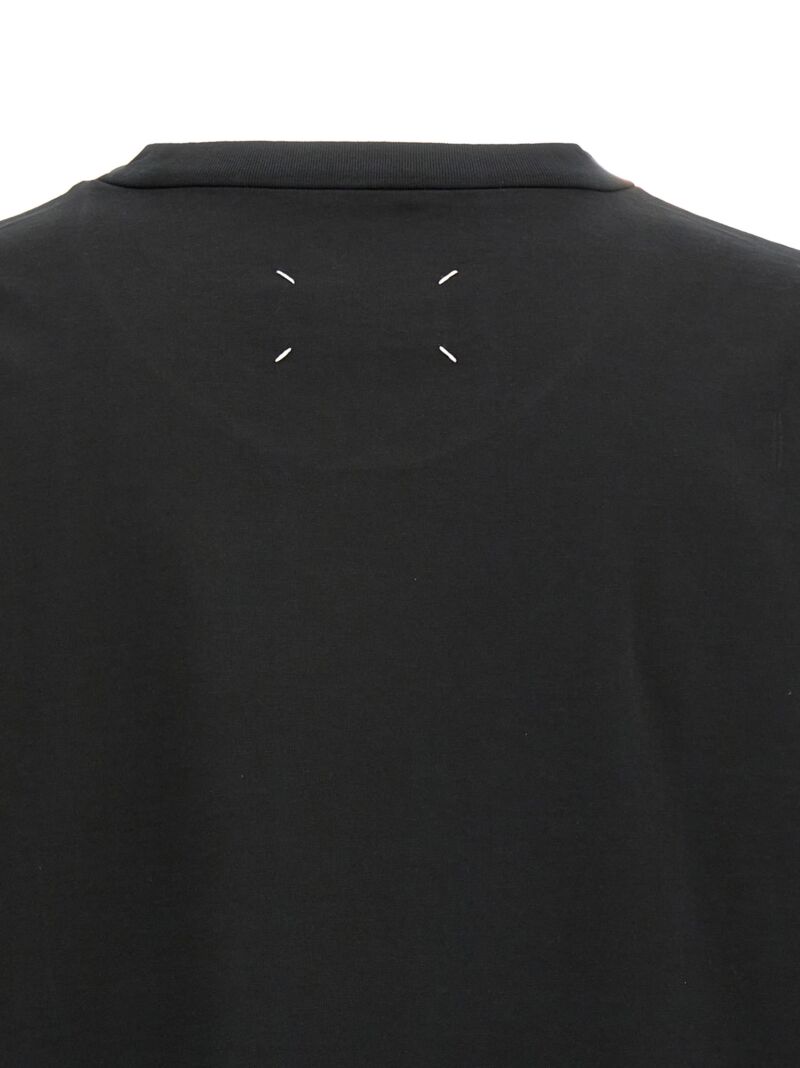 Logo embroidery t-shirt 100% cotton MAISON MARGIELA Black