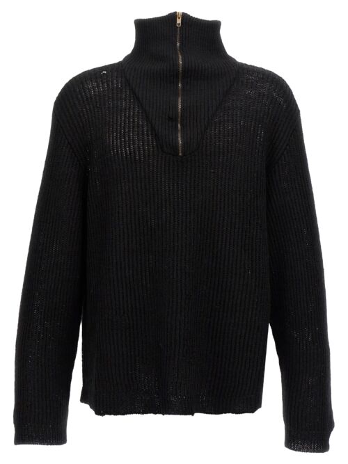 Distressed half zip sweater MAISON MARGIELA Black